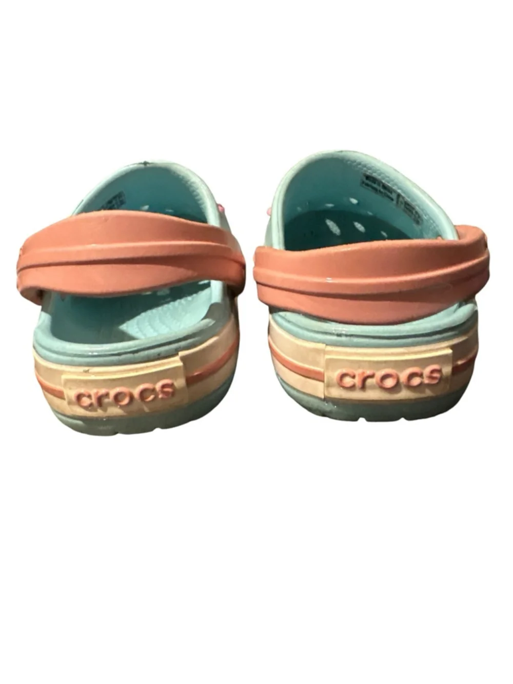 CROCS Kids Aqua and Peach Sandals w/ Peppa Pig - 5C